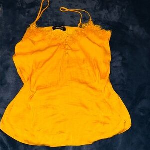 Fab'rik Orange Yellow Sleeveless Camisole Tie Front